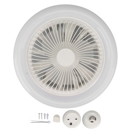 9.8in LED Ceiling Fan Light Quiet 3 Gears Ceiling Fan with E27 Lamp for Living Room 86‑265V White