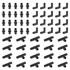 EFIELD 60 PCS Pex A Poly Expansion Fittings 1/2" Combo: Elbow Coupler Tee (20/Ea