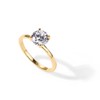 PAVOI 14K Sterling Silver Yellow Gold Plated Round Cut Solitare