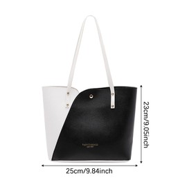 MUNSKT New Women's Bag Set Fashionable Handbags, Women's Purse Shoulder Bags, Tote Bag For Women's Bags,Ladies Handbag Soft Leather Large Capacity Tote Bag Handbags for Women (Black)