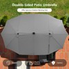 Tangkula 15 Ft Twin Patio Umbrella with 48 LED Lights,