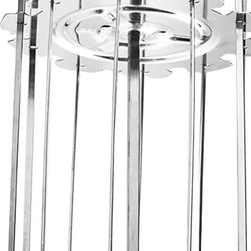 BBQ Roaster Rotisserie Skewers Needle Cage Oven Kebab Grill Stainless