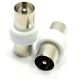 kenable TV Coaxial Cable Coupler RF Male Plug to Male Plug Pins [2 Pack]