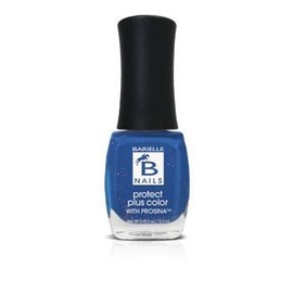 BARIELLE Protect Plus Color Nail Polish - Falling Star, A Marine Blue with Gold Glitter Nail Color with Prosina .45 ounces