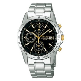 Seiko Selection Men's Quartz Chronograph Watch, silver/black and gold, Bracelet Type