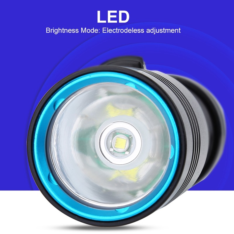 50m Outdoor Underwater Portable LED Torch Aluminium Alloy Waterproof Flahlight