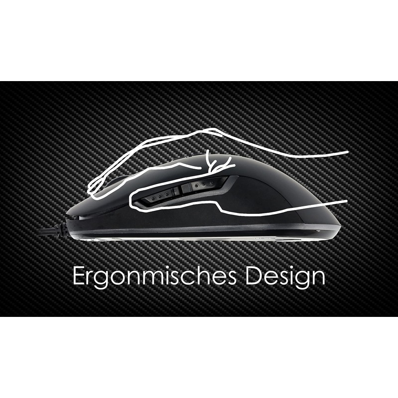 MILLENIUM Gaming Maus in Schwarz - High Performance USB Gaming