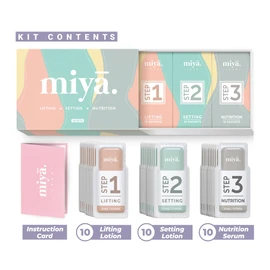 MIYA LASH 2 in 1 Lash Lift & Brow Lamination Lotion Set | Sachet Refill for Lash Lift Kit & Eyebrow Perm | Fast Acting 3-Step Lifting, Setting Lotions with Nutrition Serums | 10 Treatments | Salon Use