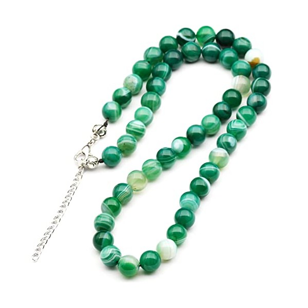 Natural Green Agate Beaded Choker, Genuine Green Crystal Necklace, Fancy