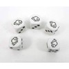 Bison Dice Game White Opaque Dice with Black Pips D6