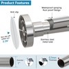 Bonpally Shower Curtain Rod 32-75 Inches Adjustable, Non-Slip Spring Tension
