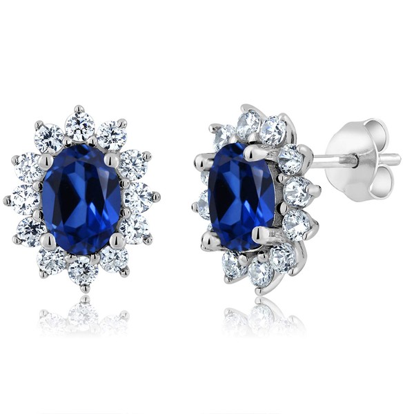 Gem Stone King 3.00 Cttw Aretes de Plata de Ley
