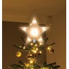 LAMPHOME 12" 10L Star Tree Topper, Lighted Glitter Christmas Treetop,