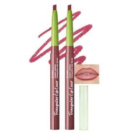 Erinde 2 Pcs de delineador de labios mate, delineador de labios resistente al agua y de larga duración, lápiz altamente pigmentado para dar forma y esculpir los labios, a prueba de manchas,#E08