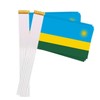 25 Packs Small Rwanda Flags on Handheld Stick，Miniature Rwandan-nation Flag