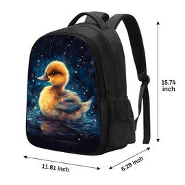 SARA NELL Duck Backpack Cute Baby Duck School Book Bag, Kawaii Ducky Children Bookbags for Elementary Primary Boys Girls, 16 Inches Bookbag with 2 Main Compartments