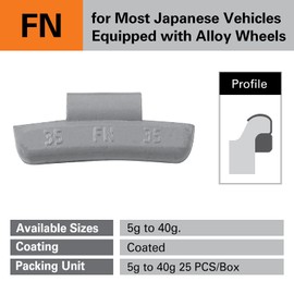 CKAuto FN Series Coated Lead Clip On Wheel Weights, 10g, 25pcs/Box