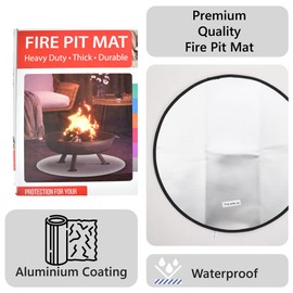 SAFE TECH Fire Proof Mat, 24″/60cm Fireproof Mat Grill Mat, 4 Layers Fire Resistant Mat for Decking, Grass, BBQ, Firepad, Camping, Patio Shield, Wooden Floor, Deck Defender, Fire Pit Mat