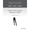 MeMoi Classic Soft Argyle Opaque Tights Black S-M