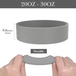 Linkidea Water Bottle Boot Compatible with YETI Rambler Tumbler 20oz/30oz, Travel Mug 20oz/30oz, Straw Cup 26oz, Stackable Cup 26oz, Silicone Bottle Bottom Sleeve Cover Protector (Gray / 2 Pack)