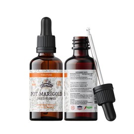 Pot Marigold Tincture, Organic Pot Marigold Extract, Calendula Extract (Calendula officinalis) Dried Plant, Health Supplement, Non-GMO in Cold-Pressed Organic Vegetable Glycerin 2 oz