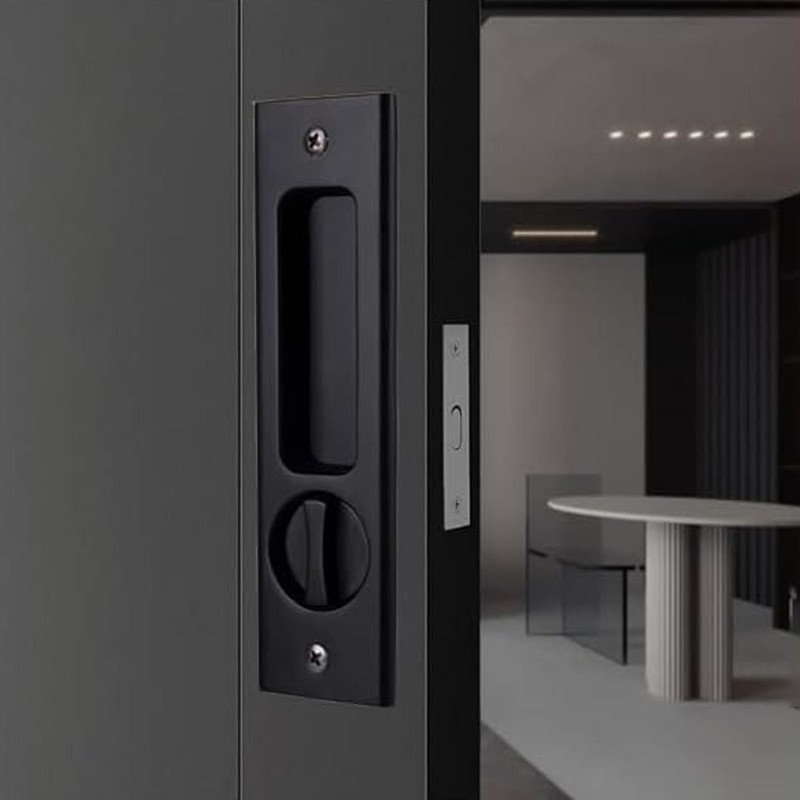 AcxdJnye 6.3” Privacy Pocket Door Lock Hardware with Key Double