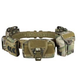 BOMTURN Battle Belt Tactical With Accessories: Duty Law Enforcement Combat Airsoft Police Belt With Pouches 7pcs