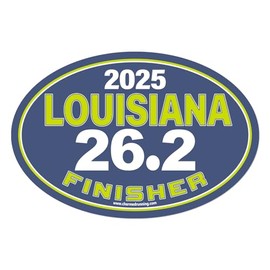 Charmed Running Brand Louisiana Marathon 26.2 Finisher Car Magnet with Custom Year Option