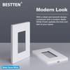 (50 Pack) BESTTEN USWP6 Matte Snow White Screwless Wall Plate,