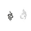 Entwined Black & White Snakes (3.9 x 5.1 in) +