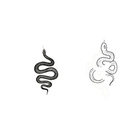 Entwined Black & White Snakes (3.9 x 5.1 in) + Realistic Black Snake Temporary Tattoos (2.36 x 4.13 in) – Waterproof, Long-Lasting, 2 Sheets for Hand, Arm, Neck, Leg