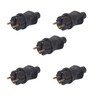 Rubber Schuko Plug 220 V IP44 Black Pack of 5