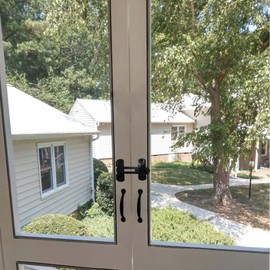 2pcs Stainless Steel Gate Latches Barn Door Lock,Flip Lock Latch, Suitable for Door and Window Slide Lock Barn Door（Black)