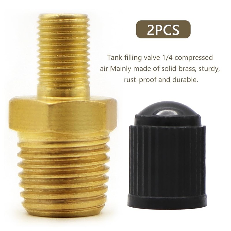 Aoyswuz 2 Pcs Brass Tank Fill Valve 1/4 Inch NPT