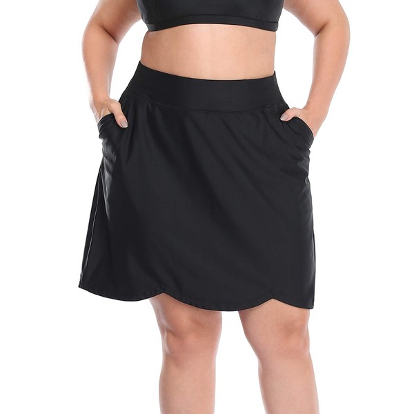 HDE Womens Plus Size Skort Skirt with Bike Shorts Active