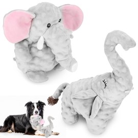 X-XDUN Dog Toys to Keep Them Busy Dog Toys for Small Medium Large Dogs Plush Animal Interactive Puppy Toys Cute Squeaky Elephant Dog Toy with Crinkle Paper