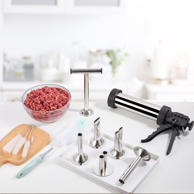 Stainless Steel 2.1 LB Large Capacity Jerky Gun Kits, Professional