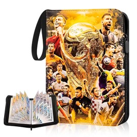 DGMI Collector's Album Football Cards 50 Pages 400 Cards Trading Cards Album Football Cards Scrapbook Football Collector Album Cards with Zip for Storing Trading Cards