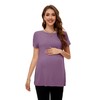 Smallshow Women's Short Sleeve Maternity Shirts Side Split Pregnancy Clothes