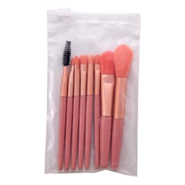 Makeup Brushes Mini Set 8 Pcs Beginner Students Portable Synthetic Foundation Powder Concealers Eye Shadows Blush Makeup Brushes For Women With Travel (Pink)