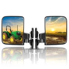 Tractor Side Mirrors, Strong Magnetic Mirror For Tractors, Forklifts, Small Dozers, Lawn Mower Compatible with John Deere, Kubota, Toyota