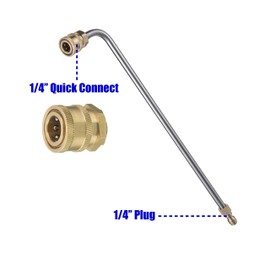 M MINGLE Pressure Washer Wand Extension, 90 Degree Curved Angled, Undercarriage and Gutter Cleaner Attachment, 1/4 Inch Quick Connect, 14 Inch