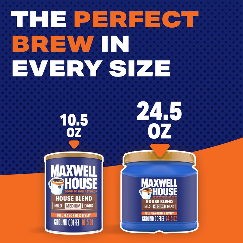 Maxwell House House Blend Medium Roast Ground Coffee, 24.5 oz