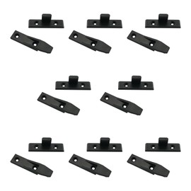 JianLing 8 Sets ABS Furniture Panel Top and Bottom Suspended Clips Hanging Flat L Shaped Joint Panel Concealed Plastic Male and Female Connecting Fasteners for Wardrobes Walls Partitions Black