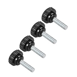 CoCud Knurled Clamp Knobs M6 x 20 mm Male Thread 21 mm Head Thermoset Plastic Thumb Screw Handle Bolt Buttons Black - (Applications: for Lathe) Pack of 4