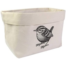 Large 'Wren Bird' Canvas Organiser/Storage Bag (OR00032477)