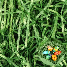 ACTOYS Easter Grass Paper, 200 g Easter Grass Green, Easter Grass Decorative Grass, Shredded Paper for Gift Box, Filling Material Gift for Easter Basket, Easter Nest, Easter Gift Box, Gift Bag