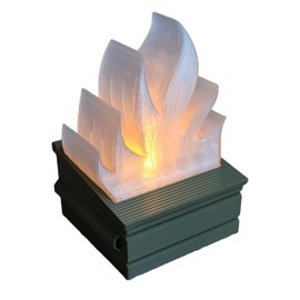 LED Dumpster Fire Desk Light, Novelty Office Decoration with Glowing Flames, Green Base