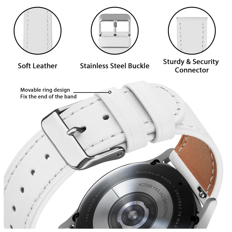 20mm 22mm Leather Watch Bands, Quick Release Watch Strap, Classic