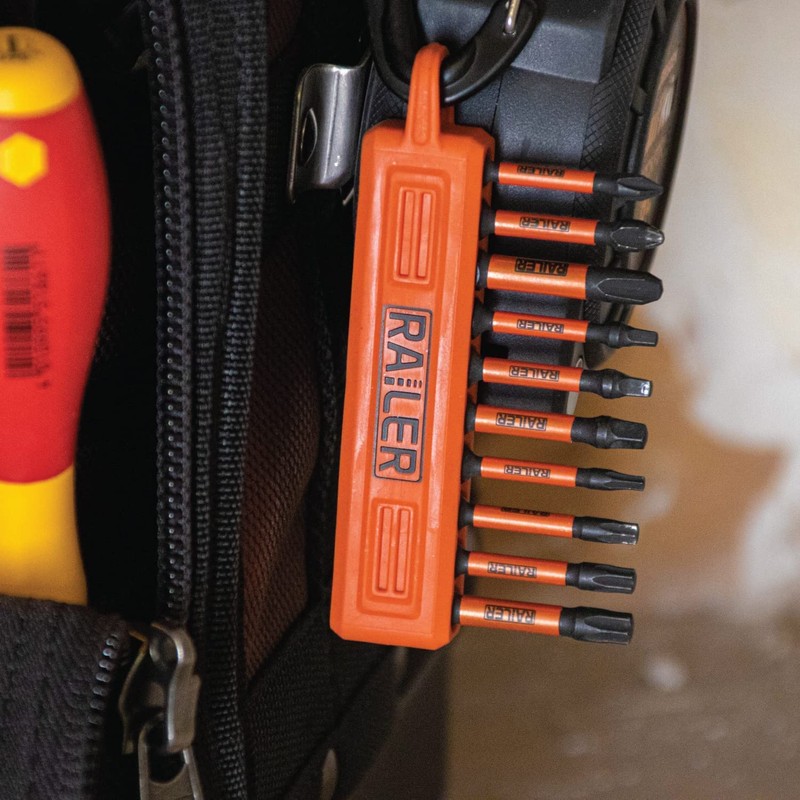 Screwdriver Bit Holder Storage Organizer – Railer 10-Hole Black and